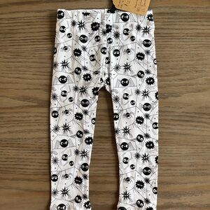Kids Black and White Spider Print Leggings